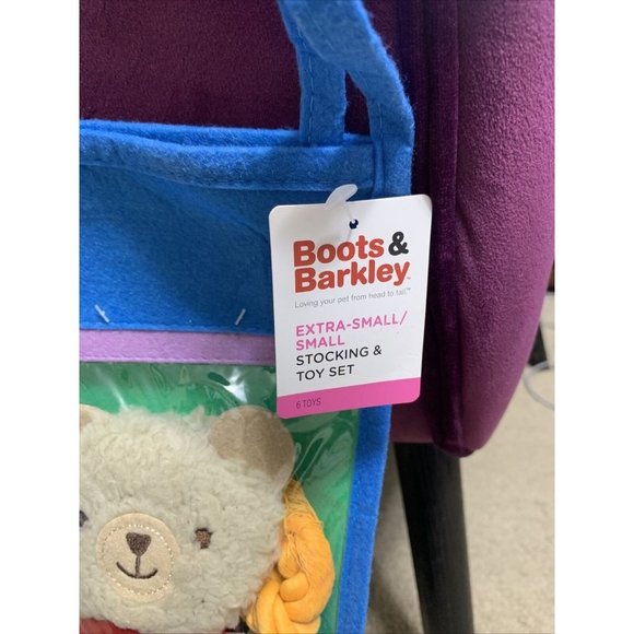 Boots & Barkley Extra Small/Small Stocking & Dog Toy Set - Bear Balls Rope Bone - Picture 3 of 5